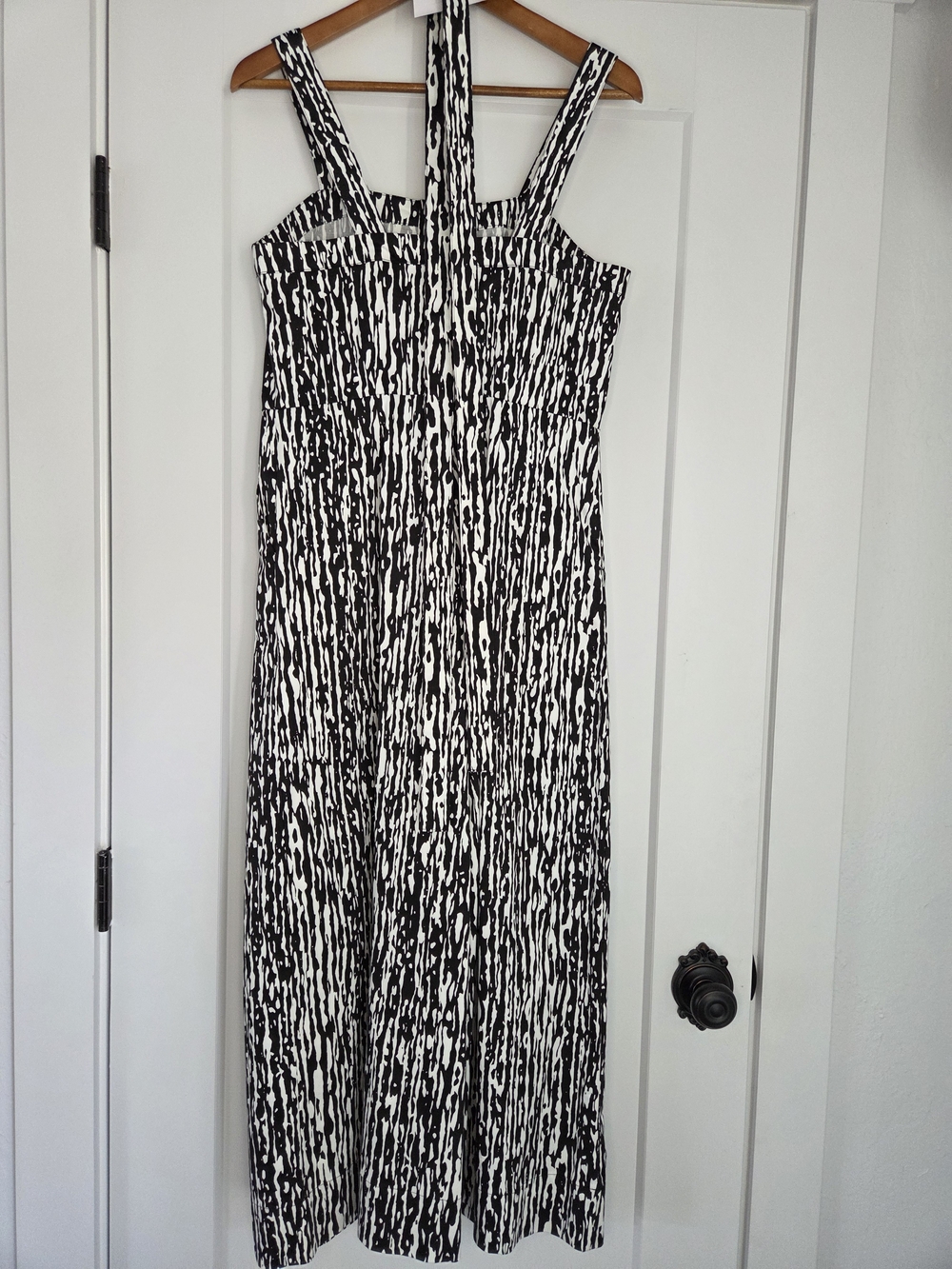 Banana Republic Sleeveless Wide Leg Jumpsuit Black White Print Size 6